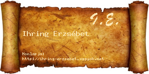 Ihring Erzsébet névjegykártya
